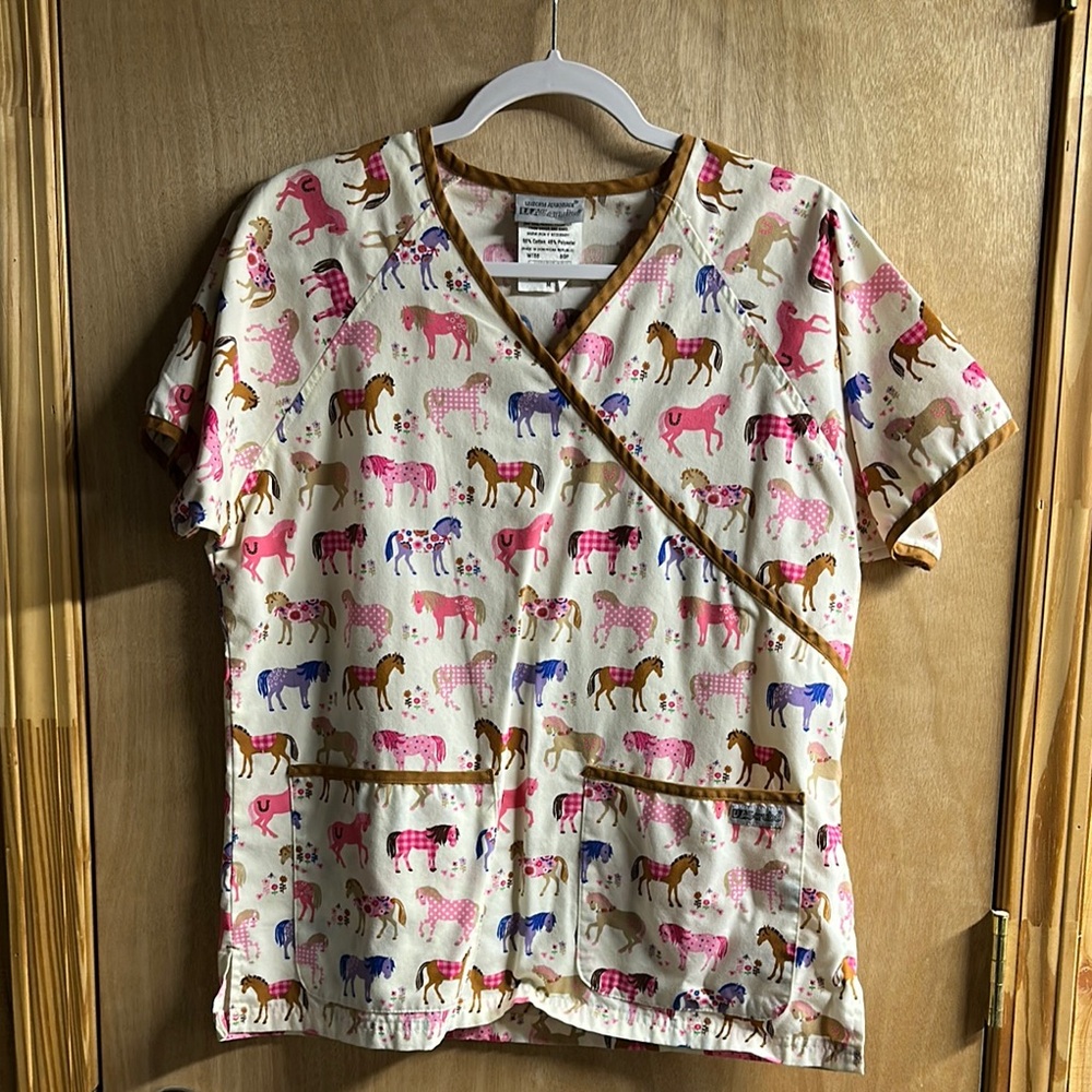 Colorful Horse Print Scrub Set